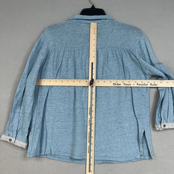 Poetry Shirt Womens US 10 Linen Minimalist Quiet Luxury Coastal Resort Preppy - Picture 11 of 14